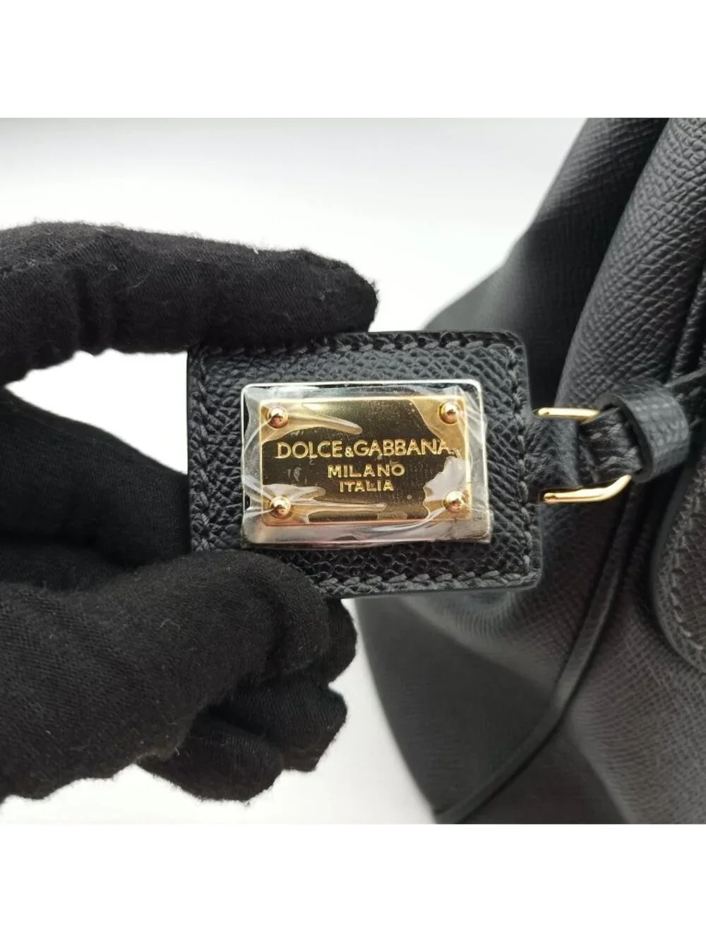 Dolce & Gabbana Sicily Black Leather Shoulder Bag